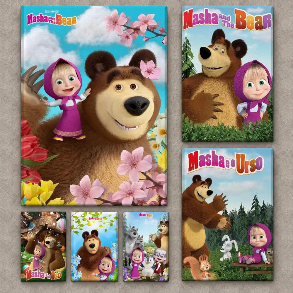 Canvas Wrap Ready - cartoon m-Masha and the Bear Poster