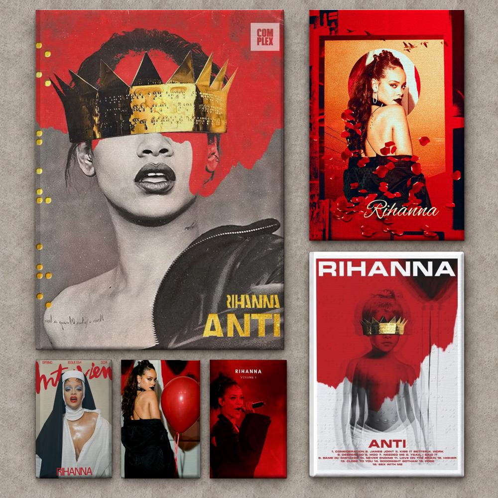 Canvas Wrap Ready - Singer R-RIHANNAs Beauty Poster Framed Canvas