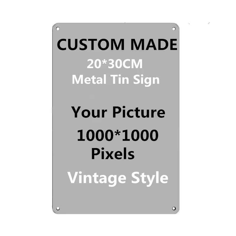 Photo Acrylic Block - Personalized Custom Metal Tin Sign 20x30cm,